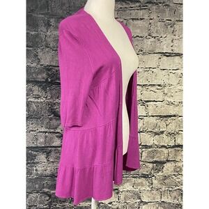 INC International Concepts Sweater Womens Size Medium Purple Open Front Romantic